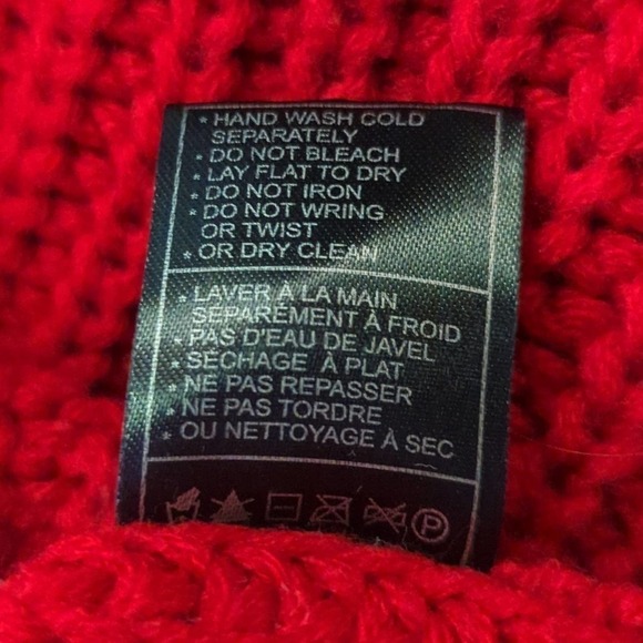 BB Dakota Love Actually Red Cowl Neck Knit Sweater Woman's Size Large Chunky - Picture 11 of 15